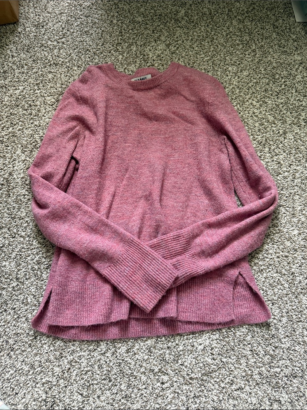 Old Navy Pink Heather Knit Crewneck Sweater